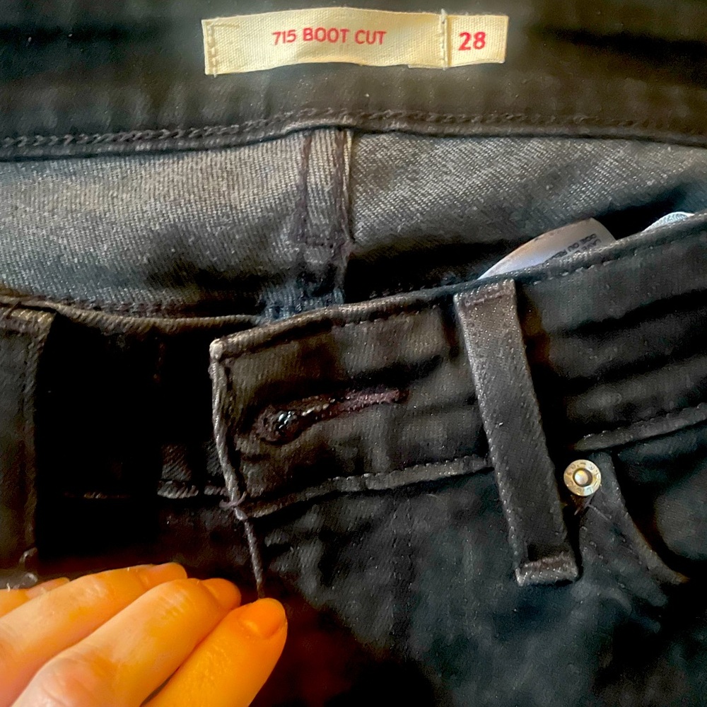 Black Levis 715 boot cut.